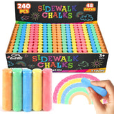 Small Fish 240pcs sidewalk chalk set with five colors for outdoor art