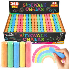 Small Fish 240pcs sidewalk chalk set with five colors for outdoor art