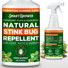 Smart Grower natural stink-bug-spray bottle for quick, ready-to-use protection indoors and outdoors.
