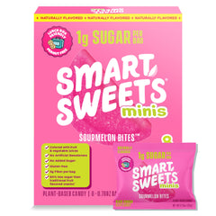 SmartSweets Sourmelon Bites multipack front view, low sugar snack option for kids.