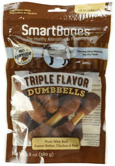 SmartBones halteres saveur triple beurre de cacahuete, friandise facile à digérer pour chien.