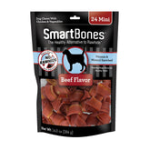 SmartBones Mini Chews real beef 24-count pack, rawhide-free chew for dogs.
