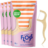 SmartLifeco floss picks with straw wheat blend packaging ideal for eco-conscious users.
