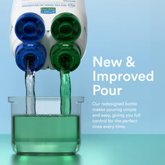 SmartMouth zinc activated bottle being poured shows Smart-Zinc technology for odor control