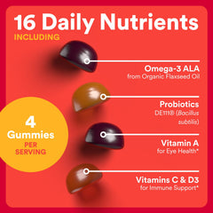 SmartyPants Organic Kids Probiotics Gummies bottle highlights combined nutrition for gut-friendly routines.