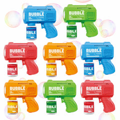 SmartYeen red bubble gun, ideal for outdoor family play and social fun.