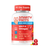 SmartyPants Kids Zero Sugar Multi Omegas bottle front displays daily nutrition for kids