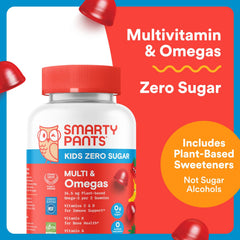 SmartyPants Kids bottle side shows packaging and serving size for easy daily use