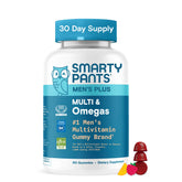 SmartyPants Men’s Multivitamin Gummies bottle with raspberry lemonade flavor for daily wellness support.