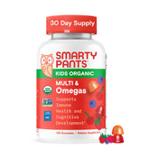 SmartyPants Organic Kids Multivitamin bottle supports daily nutrition for kids.
