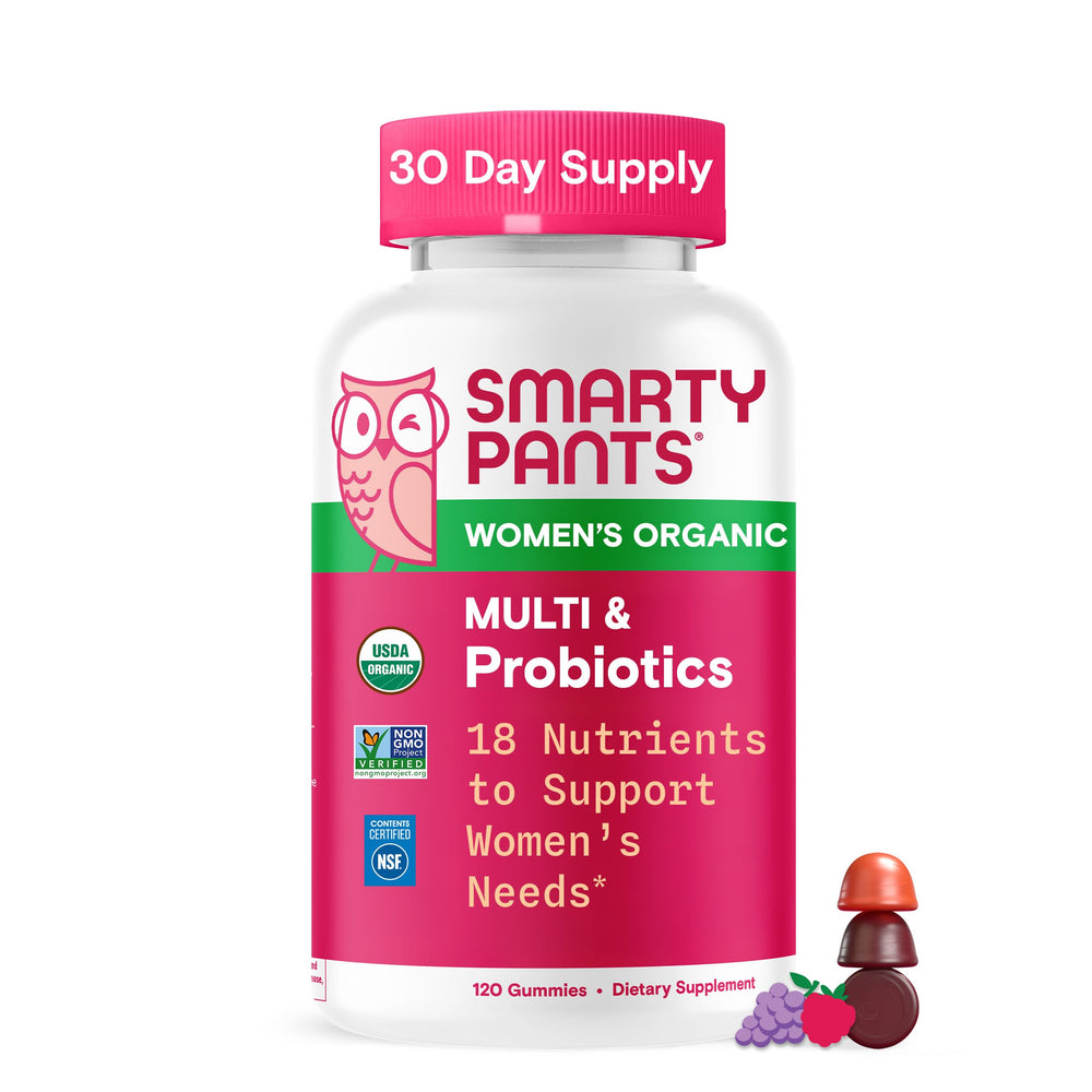 SmartyPants Organic Women’s Multivitamin Gummies bottle front for daily wellness