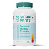 SmartyPants Prenatal gummies bottle with lemon flavor supports daily nutrient intake.