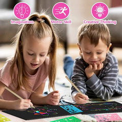 Smasiagon scratch art stylus set enables mess-free, imaginative art.
