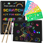 Smasiagon scratch paper notebooks reveal vibrant colors for young artists.