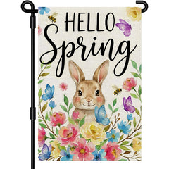 SMBLCE Hello Spring garden flag, double-sided for bright visibility from both sides