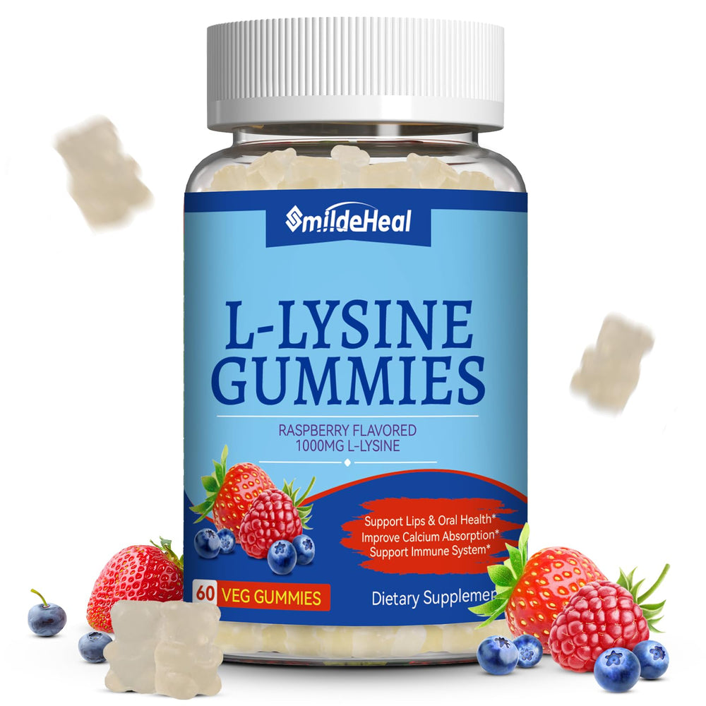 SmildeHeal L-Lysine gummies with raspberry flavor for immune health