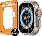 Smiling Apple Watch Ultra 3 49mm screen protector with crystal-clear protection.