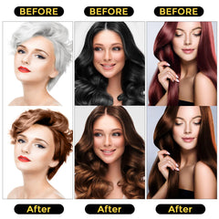 Sminktec gray hair coverage shot demonstrates natural-looking dark brown blend.