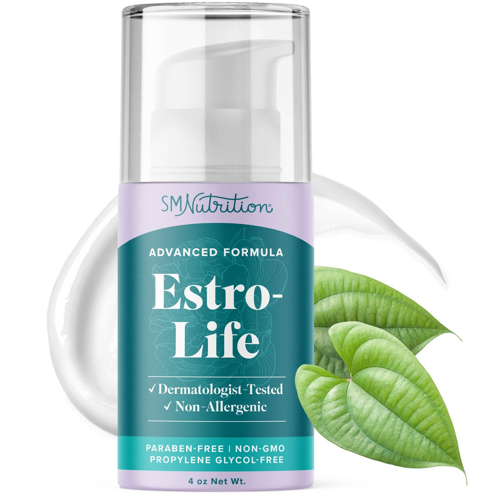SMNutrition Advanced Estro-Life bottle pump ready for daily hydration.