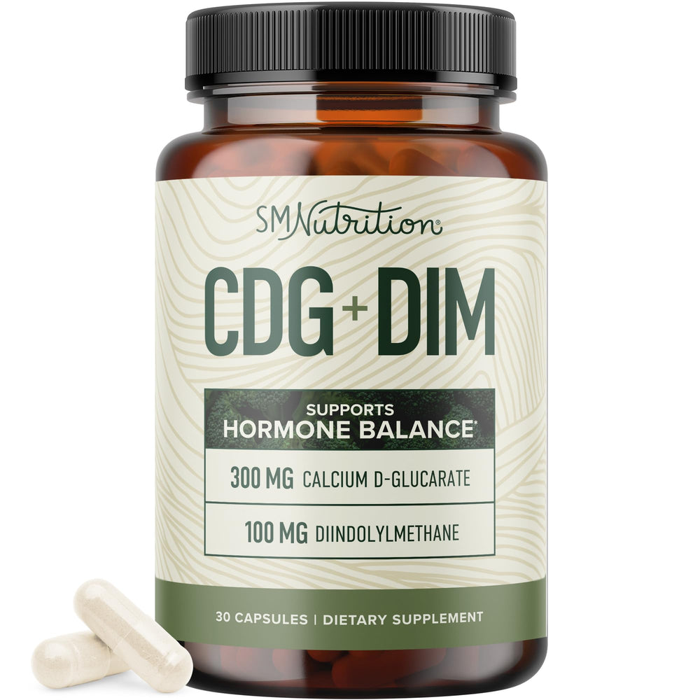 SMNutrition Calcium D-Glucarate with DIM bottle for hormone balance.