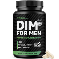 SMNutrition DIM 300mg for Men bottle showing a hormone balance option.