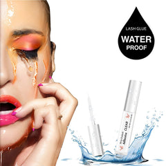 SMSUX eyelash glue packaging highlights latex-free, gentle formula.