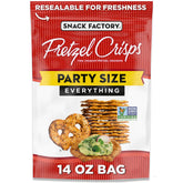Snack Factory Everything Pretzel Crisps bag front, ideal for party sharing.
