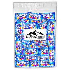 Snack Mountain Razzles bulk 60-count bag displayed for sharing and nostalgia.