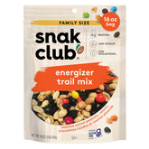 Snak Club Energizer Trail Mix in resealable bag keeps freshness for on-the-go snacking.