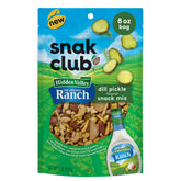 Snak Club Hidden Valley Ranch Dill Pickle snack mix in resealable bag for on the go crunch