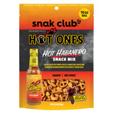 Snak Club Hot Ones Hot Habanero Snack Mix bag front shows bold heat