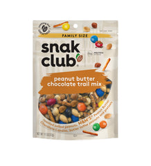 Snak Club Peanut Butter Chocolate Trail Mix with peanuts for a satisfying protein snack.