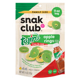 Snak Club Tajin Apple Rings bag front, convenient on-the-go snack in a resealable pouch