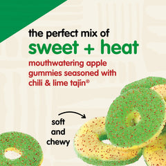 resealable 11 oz bag of Snak Club Tajin Apple Rings preserves freshness