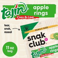 Close-up of Tajín seasoning on Snak Club Tajin Apple Rings for bold flavor