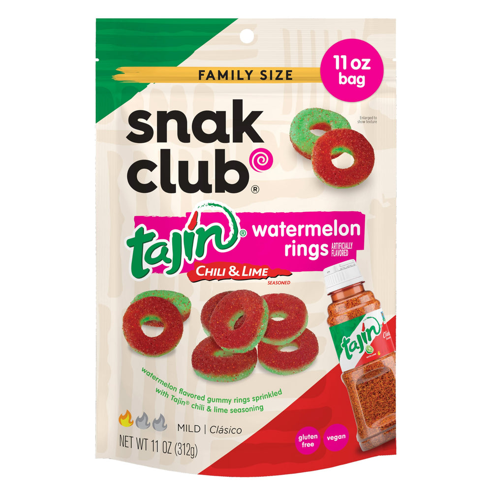 Snak Club Tajin Watermelon Rings bag for on the go and sharing