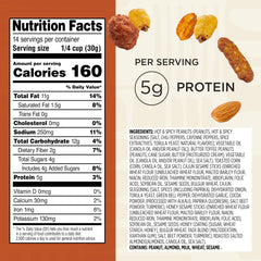 Close-up of Snak Club hot and spicy peanuts highlighting bold flavor