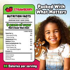 Snakkidz granola bars strawberry side view ideal for busy mornings.