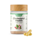 Snap Supplements Cholesterol Health bottle front for daily plant-based wellness.