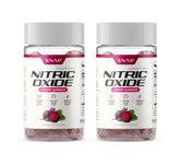 Snap Supplements Nitric Oxide Gummies bottle highlights beet root content for natural energy support.