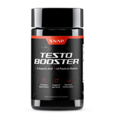 Snap Supplements testosterone booster bottle label highlights key ingredients and dosage.
