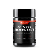 Snap Supplements Testosterone Booster bottle displaying label for natural energy support.