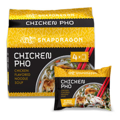 Snapdragon Chicken Pho packaging highlights convenience for quick meals.