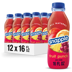 Snapple Fruit Punch bottle front view showing ready-to-drink appeal for everyday refreshment.