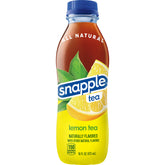Snapple Lemon Tea bottle close-up highlighting lemon flavor for a refreshing break