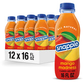 Snapple Mango Madness bottle front — all natural flavor with 5% real juice.