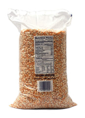 SNAPPY yellow kernels pouring into a popper to start a fresh batch.