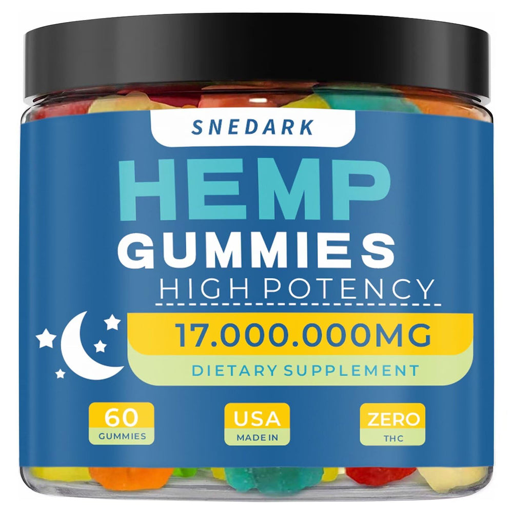 SNEDARK Hemp Gummies Advanced bottle front—delicious natural relaxation support
