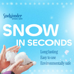 Snowonder snow play scene showing safe, long-lasting snow for creative play.
