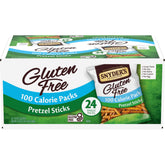 Snyder's of Hanover gluten-free pretzel sticks 100-calorie pack for on-the-go snacking.